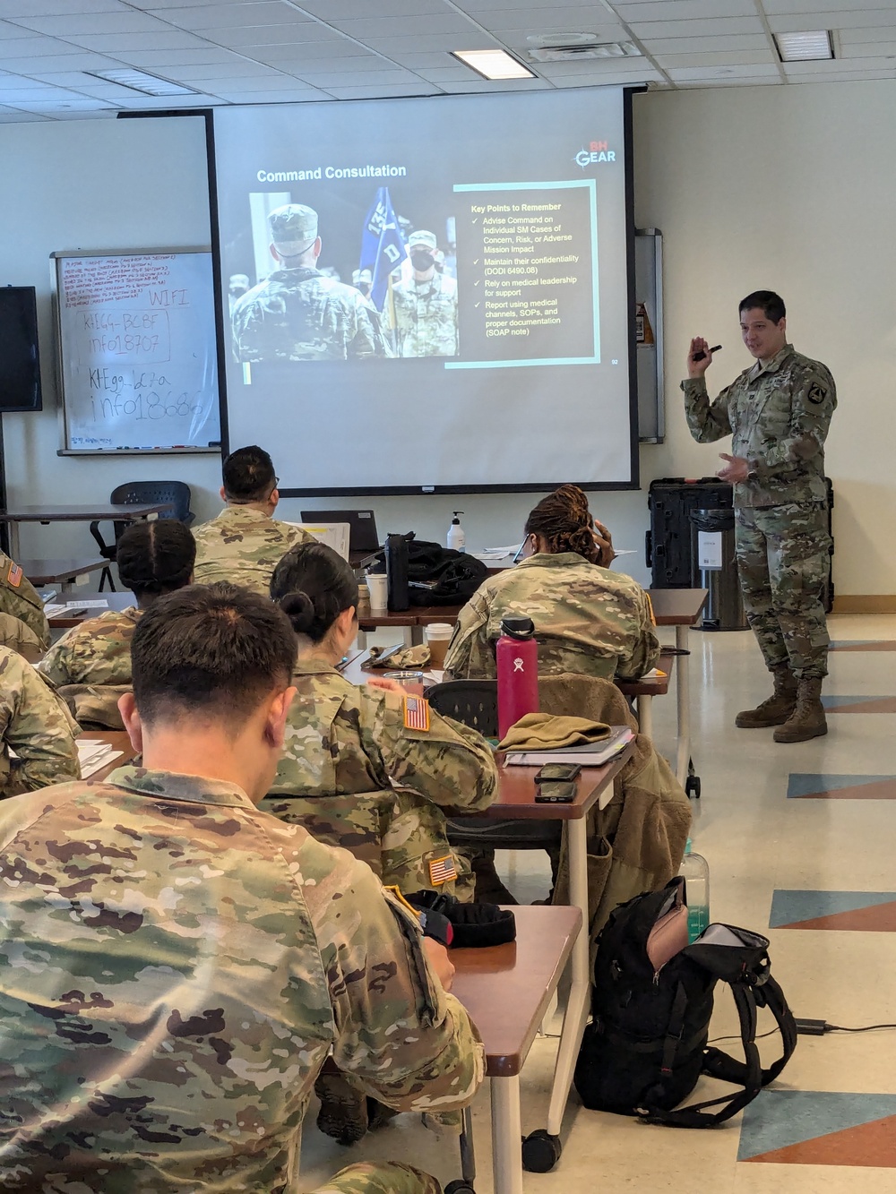 Trainees practice conducting BH GEAR training during the Train-the-Trainer course.