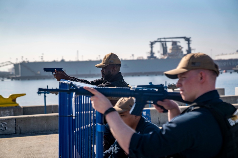 USS Tripoli Sailors Practice Force Protection