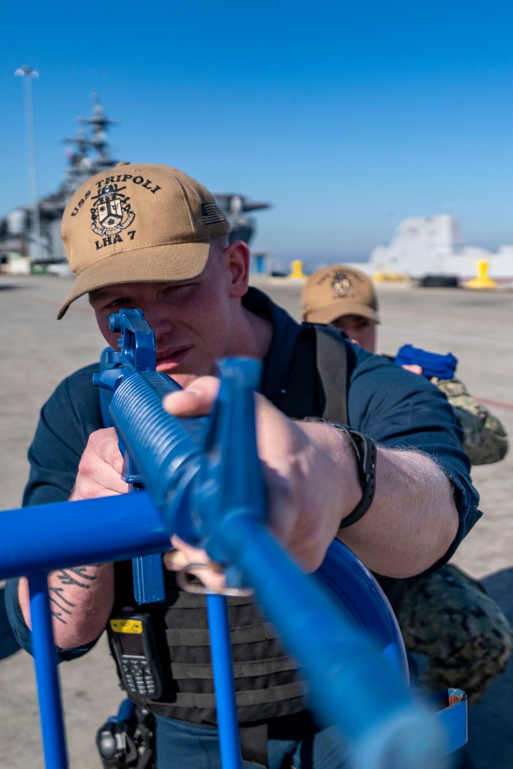 USS Tripoli Sailors Practice Force Protection