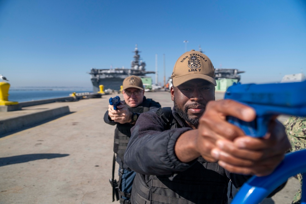 USS Tripoli Sailors Practice Force Protection
