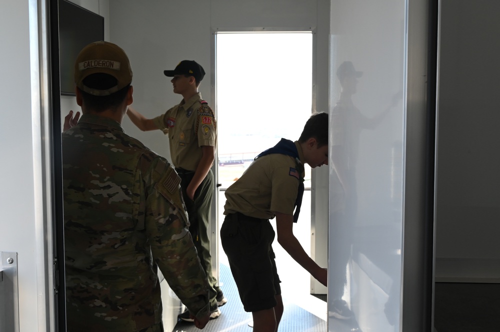 Alabama Scout Troops visit the 117th Air Refueling Wing