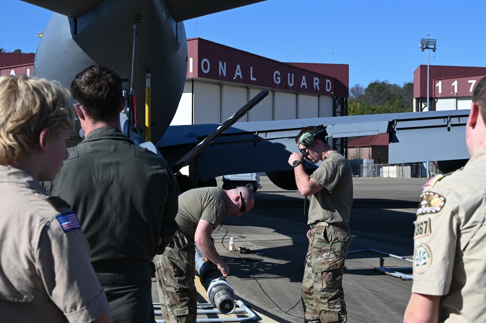 Alabama Scout Troops visit the 117th Air Refueling Wing