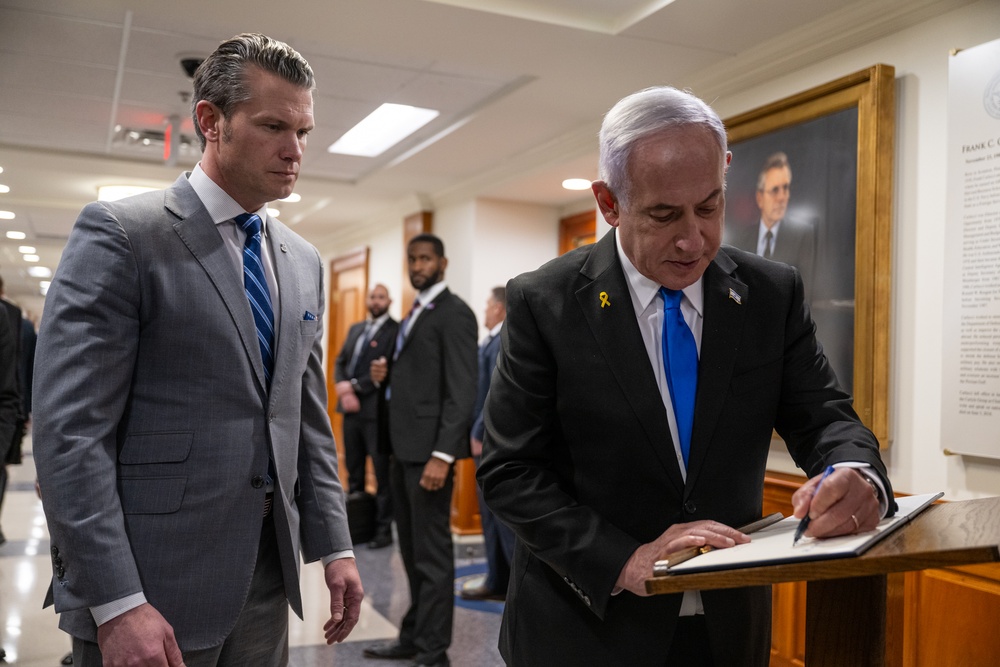 Secretary Hegseth hosts a bilateral exchange with Prime Minister Benjamin Netanyahu