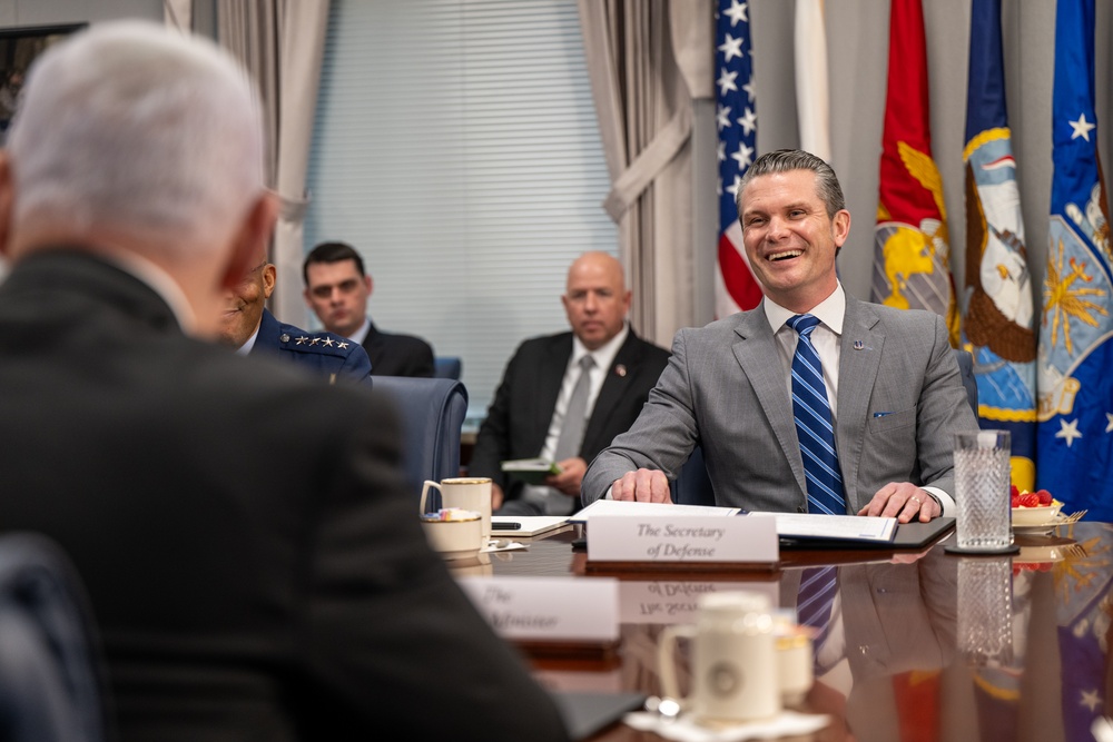 Secretary Hegseth hosts a bilateral exchange with Prime Minister Benjamin Netanyahu