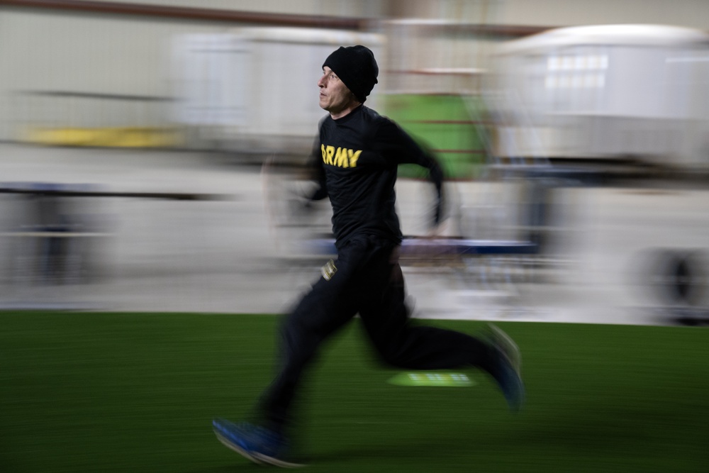 AKARNG infantry PT during drill at Juneau