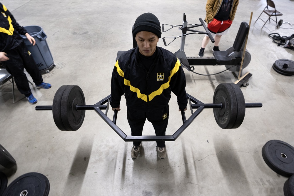 AKARNG infantry PT during drill at Juneau