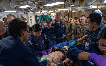 Sailors and Marines Ready Their Casualty Response Skills aboard USS America (LHA 6)