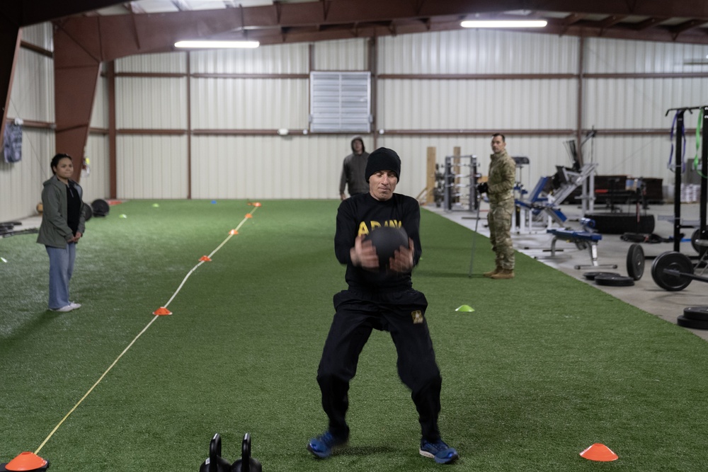 AKARNG infantry PT during drill at Juneau