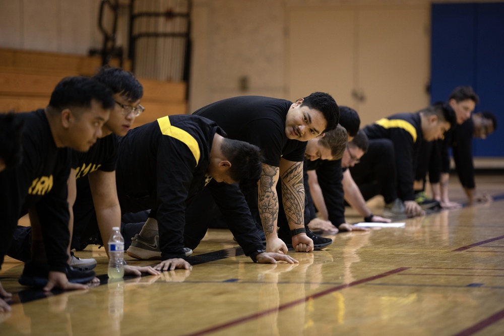 AKARNG infantry PT during drill at Juneau