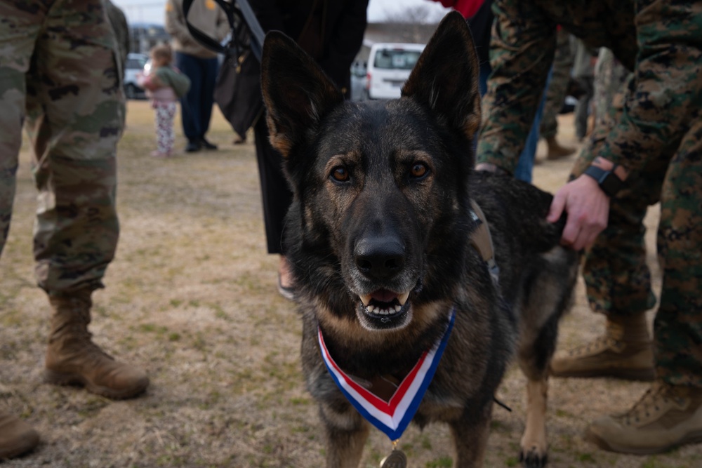 PMO Military canine retirement at MCAS Iwakuni