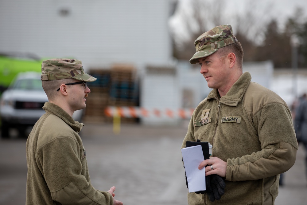 338th Army Band Promotes Spc. Ryan Miller at Zehnder’s Snowfest