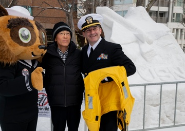 U.S. Navy Snow Team Sculpts F-35C at Sapporo Snow Festival
