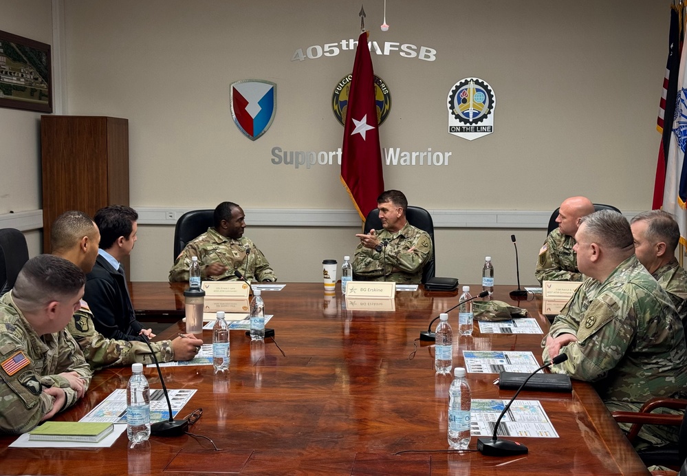 310th Sustainment Command top brass visits 405th AFSB headquarters