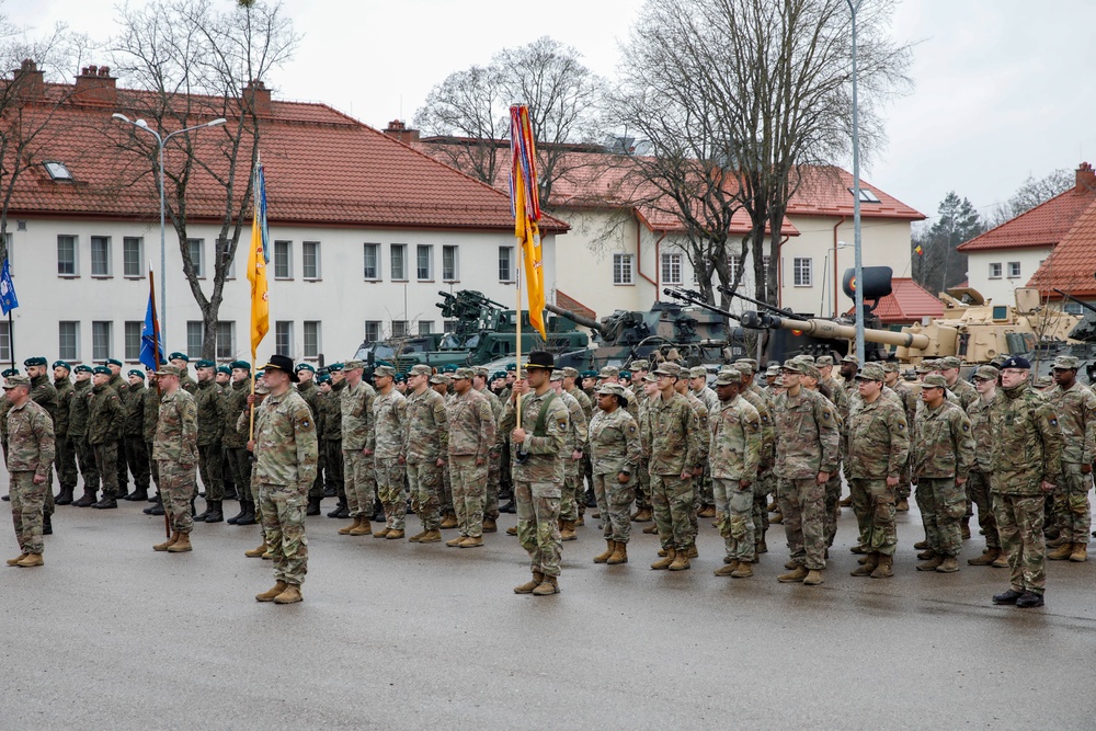 NATO Multinational Battle Group Poland Holds Transfer of Authority Ceremony