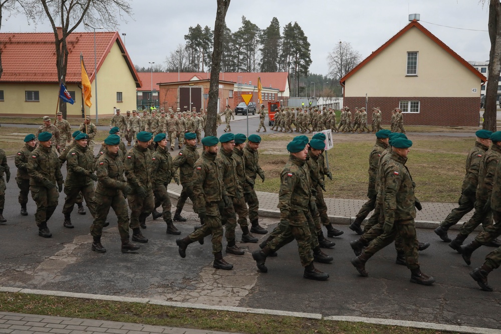 NATO Multinational Battle Group Poland Holds Transfer of Authority Ceremony