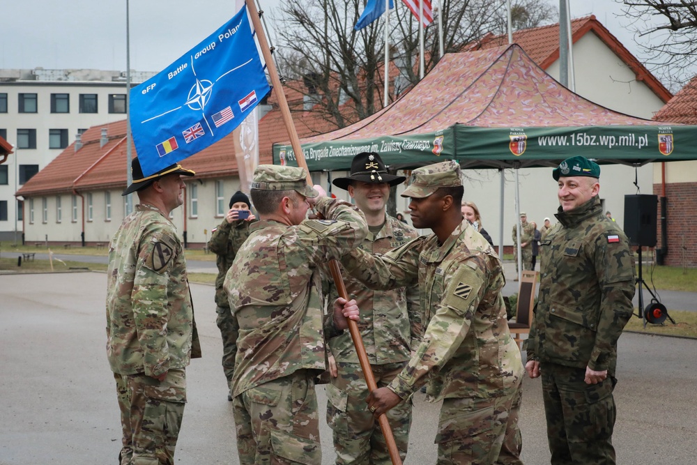 NATO Multinational Battle Group Poland Holds Transfer of Authority Ceremony