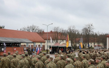 NATO Multinational Battle Group Poland Holds Transfer of Authority Ceremony