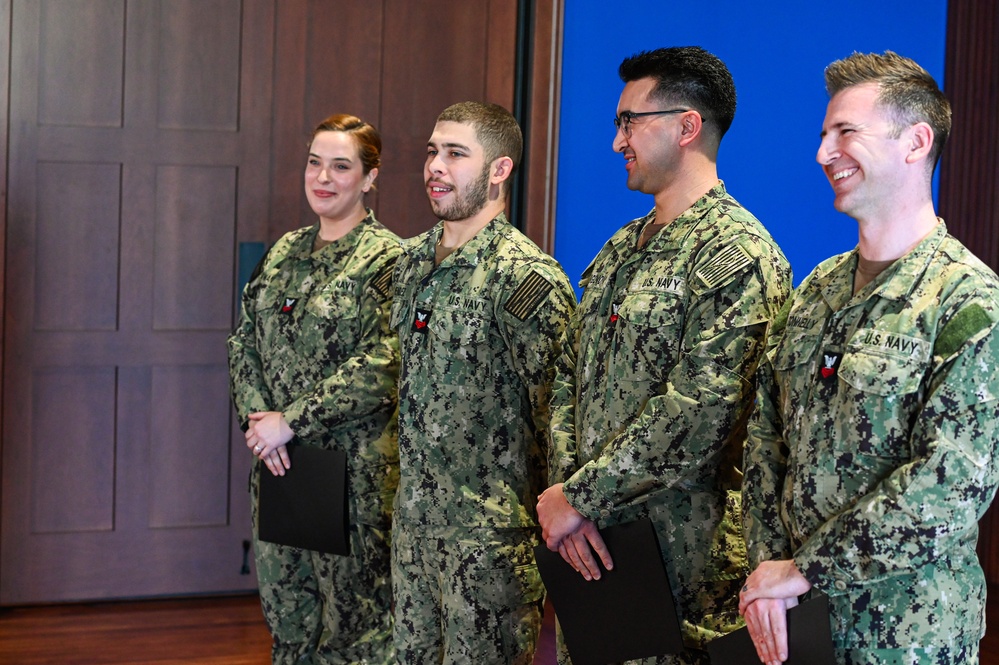 United States Navy Band Presents Awards at All Hands Meeting