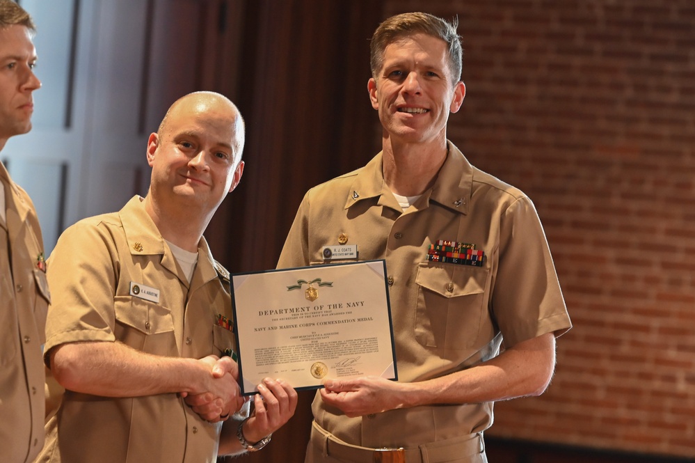 United States Navy Band Presents Awards at All Hands Meeting
