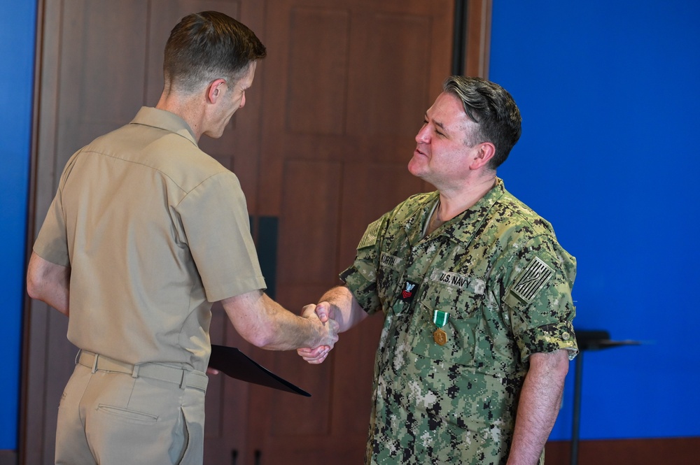 United States Navy Band Presents Awards at All Hands Meeting
