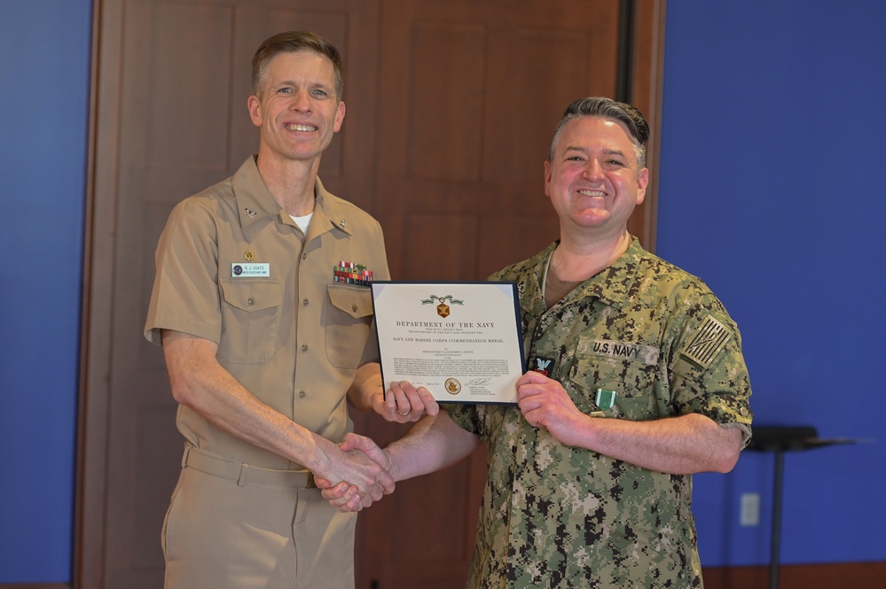 United States Navy Band Presents Awards at All Hands Meeting