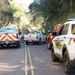 Personnel respond to a simulated car crash on the Kolekole Pass during an exercise at Lualualei Naval Complex Feb. 5, 2025.