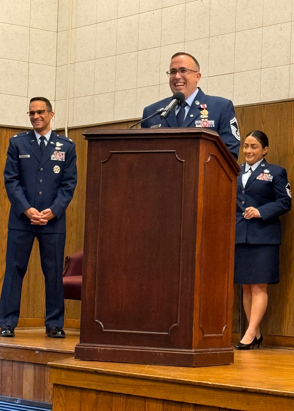 MSgt Widner speaks at ceremony