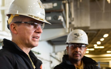 USS Ronald Reagan (CVN 76) hosts tour for Rear Adm. Peter D. Small