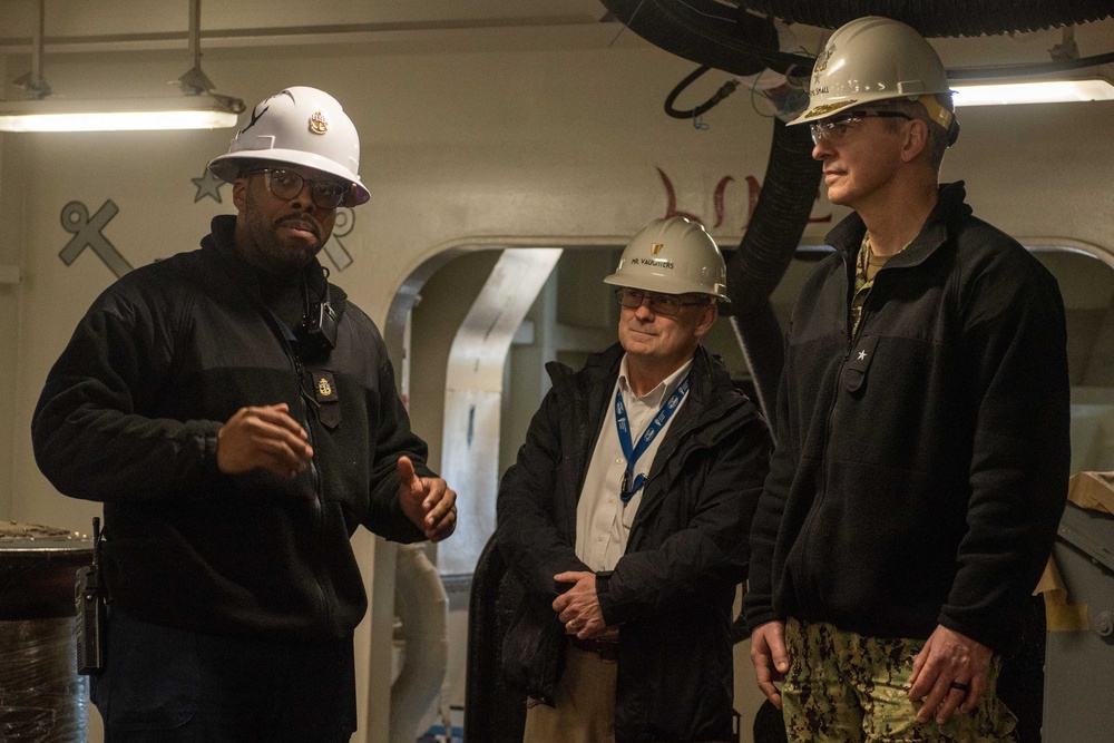 USS Ronald Reagan (CVN 76) hosts tour for Rear Adm. Peter D. Small