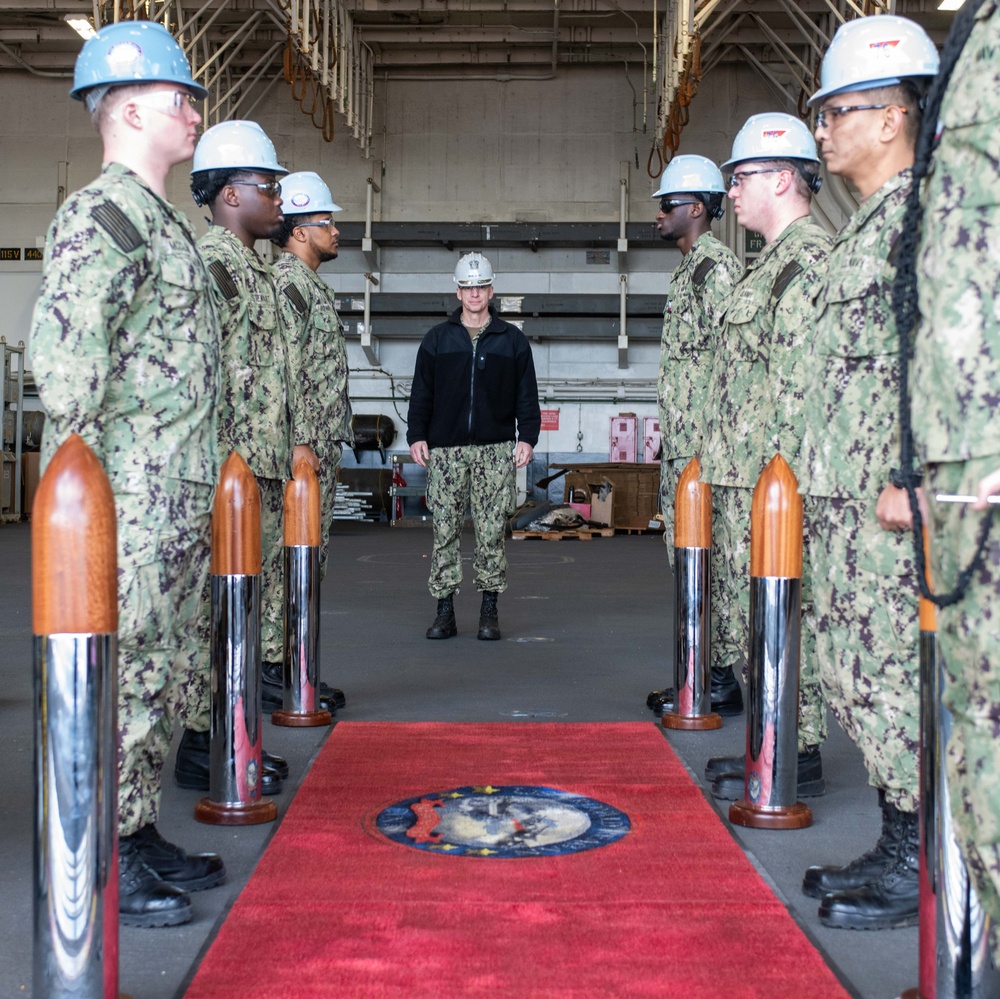 USS Ronald Reagan (CVN 76) hosts tour for Rear Adm. Peter D. Small