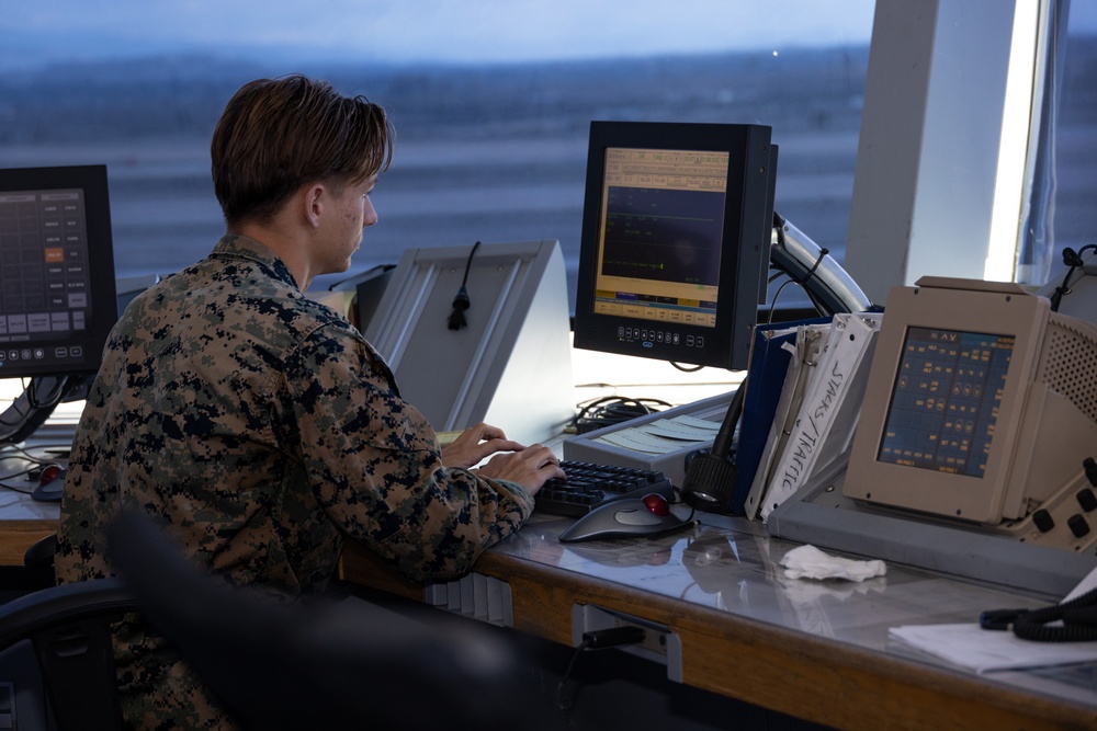 Air Traffic Control Operators Monitor Flight Line on MCAS Miramar