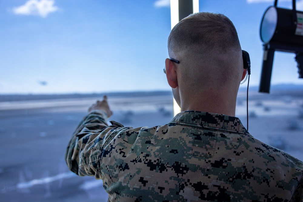 Air Traffic Control Operators Monitor Flight Line on MCAS Miramar