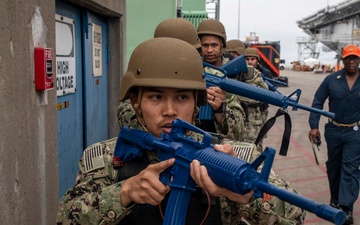 USS Tripoli Sailors Practice Force Protection