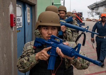 USS Tripoli Sailors Practice Force Protection