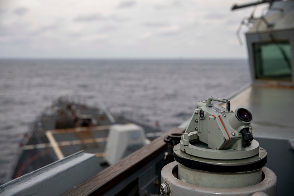 Sailors Stand Watch in the Pilot House Aboard USS Howard