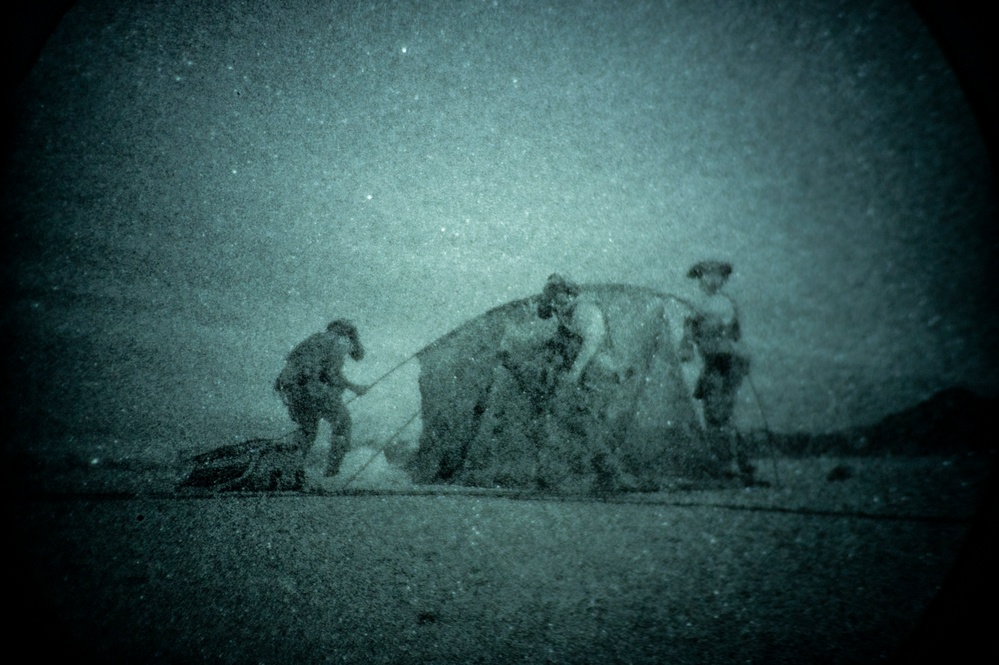 MST builds a dragoon tent under NVGs