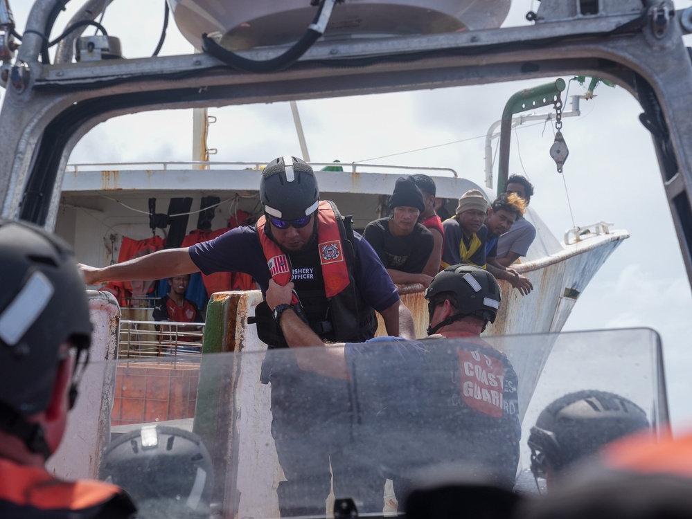 Coast Guard Cutter Midgett conducts boardings alongside Tuvalu shipriders