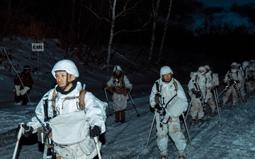 JGSDF Members Ski to Training Area