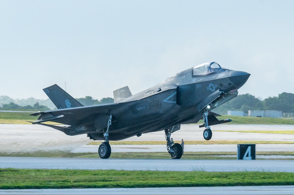 U.S. Marine Corps F-35’s touchdown in Guam for CN25