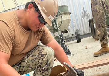 NMCB-3 builds pallets for construction masonry unit exercise