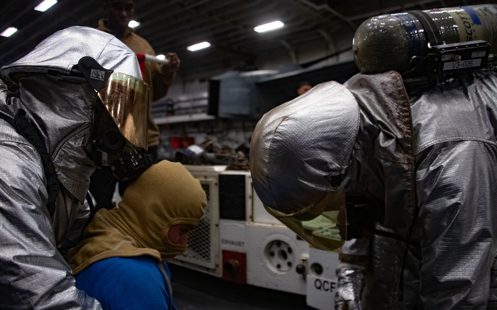 Aviation Firefighting Drill aboard USS America (LHA 6)