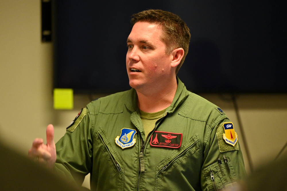 34th Expeditionary Bomb Squadron B-1B Lancers take off from Andersen AFB in support of BTF 25-1