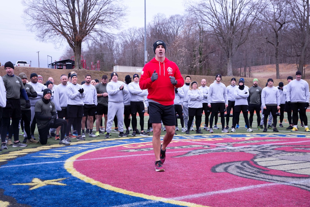 Wounded Warrior Regiment and the FBI National Academy conduct joint physical training event, build camaraderie.