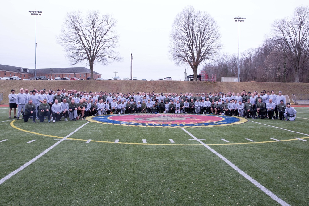 Wounded Warrior Regiment and the FBI National Academy conduct joint physical training event, build camaraderie.