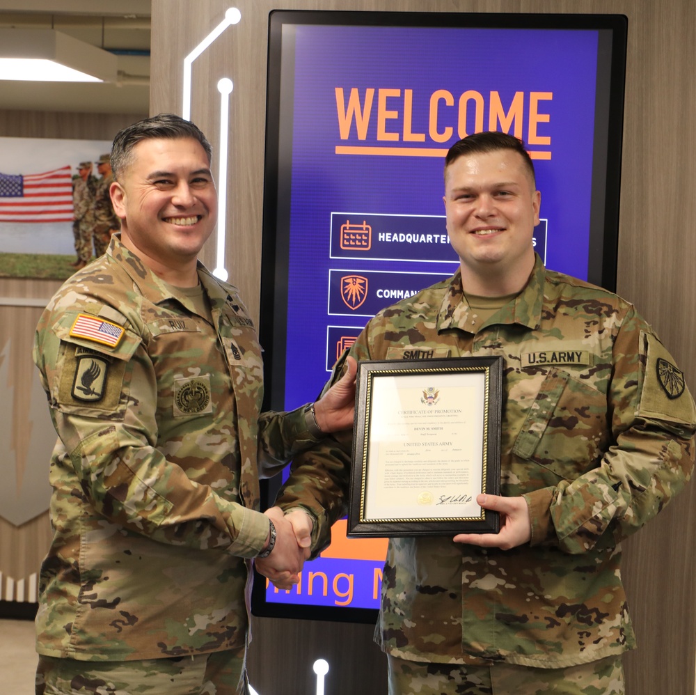 Promotion Ceremony of SSG Devin M. Smith