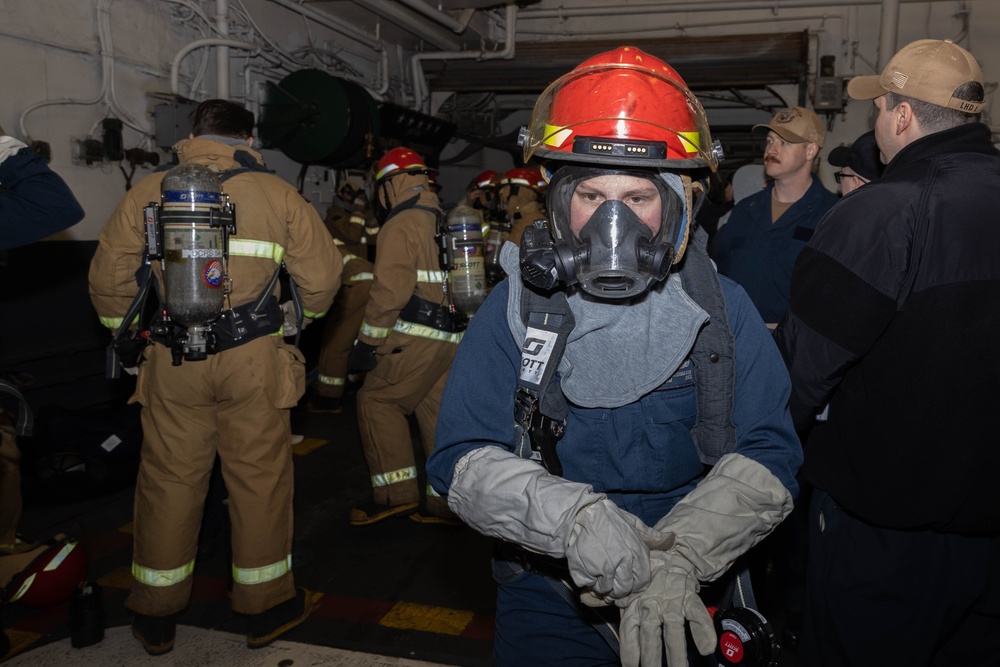 USS Wasp Conducts Damage Control Drill