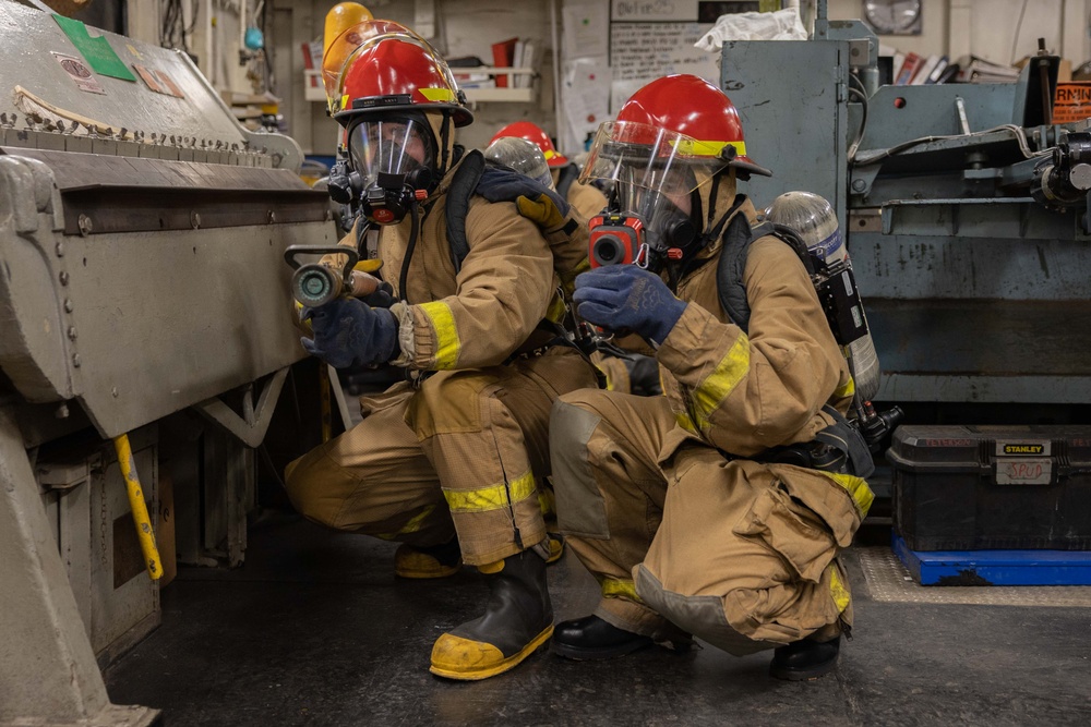 USS Wasp Conducts Damage Control Drill