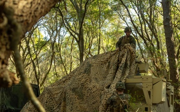 U.S. Marines with the 2nd MAW Band hold security force training