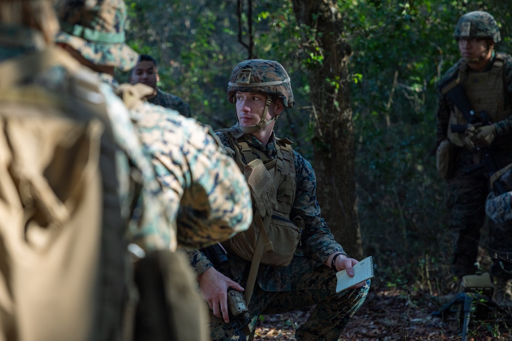 U.S. Marines with the 2nd MAW Band hold security force training