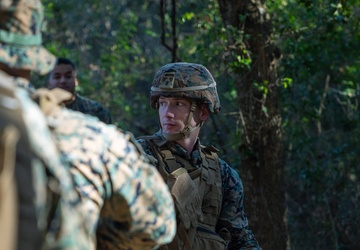 U.S. Marines with the 2nd MAW Band hold security force training